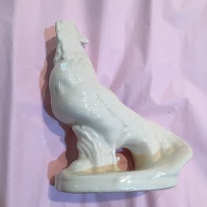 🌵BOGO🌵Vtg cream white rooster pottery planter
